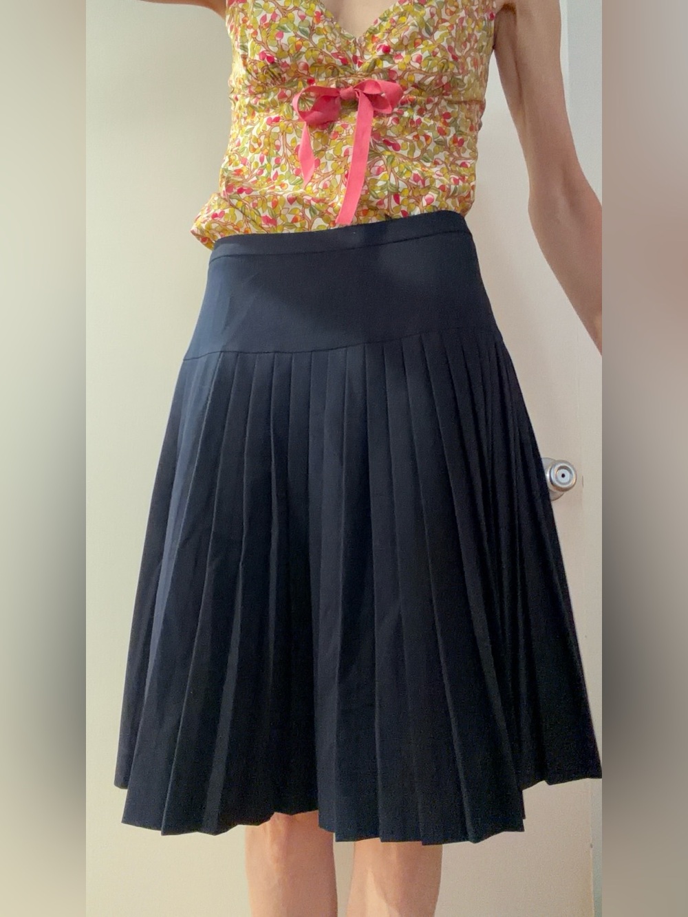 Tommy Hilfiger Navy Pleated Skirt